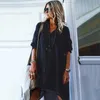 Autumn Women Loose Midi Shirt Dress Irregular Hem Turndown Collar Single Breasted Long Sleeve Casual Female Vestidos 210526