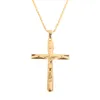 Stor storlek Cross Necklace Inri Crucifix Jesus Piece Pendant Men Guldkedja Katolska Smycken Julklappar