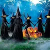 Halloween-Licht-Hexen, Hexen mit Pfählen, Halloween-Dekorationen, Händchen haltend, schreiende Hexen, geräuschaktiviert, Sen Y4546571