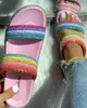 Female Summer Slippers woman Flat Slides Casual Bright Rainbow Slippers Indoor Home Shoes Outdoor Beach Flip Flops Women Slides Y0731