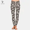 Lettigliette super morbido latte di seta stampa carino cani design plus size leggings moda vita alta vita fitness elastico donna 211204