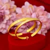 Clouds Carved Luxury Simple Women Cuff Bangle 18k Yellow Gold Filled Fashion Female Jewelry Bracelet