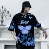 Flame butterfly Printed T Shirt Oversized Tshirts 2021 Summer Unisex Short Sleeve Loose Cotton Couple Tops tees G1222