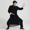 Lniana IP Mężczyzna Kungfu Odzież Skrzydło Chun Tai Chi Garnitur Shaolin Monk Taoist Martial Arts Mundury Dwuwarstwowa Szata Chińska