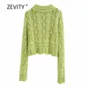 Kobiety Moda Hollow Out Tekstura Dzianie Dorywczo Sweter Ladies Long Rękaw Przyciski Rozrywka Sweter Sweter Płaszcz Topy S261 210603