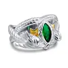 Real 925 Sterling Silver Ringar av Barahir Lotr Wedding Ring för män Movie Fan Smycken 210924