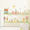 Wall Stickers Garden Flower Fence House Sticker Diy For Shop Office Home Baseboard Decorations Pastoral Art Posters Pvc Decals
