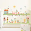 Stickers muraux Jardin Fleur Clôture Maison Autocollant Bricolage Pour Boutique Bureau Maison Plinthes Décorations Pastorale Art Affiches Pvc Stickers