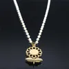 Pendant Necklaces Sun Flower Stainless Steel Crystal Chain Women Gold Color Small Charm Necklace Kid Jewelry Joyeria Girasol N4895S01
