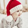 Berretto/teschio tappeto natalizio genitore-bambino cappello carino pompom per bambini ragazzo cappuccio a bandino a bordo solido all'uncinetto caldo mom cobino per bambini