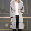 Faux Fur Coat Kobiety Z Długim Rękawem Ciepłe Gruba Jesień Zima Pluszowa Skręć Kołnierz Biuro Lady Płaszcz Dla Czarnych 5XL 211220
