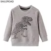 SAILEROAD Dinosaur Print Children Hoodies Sweatshirts for Boys Clothes 2-7Years Kids Outerwear Clothing Autumn Baby Long Sleeve 211111