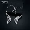 ZAKOL New Arrival Water Drop Cubic Zirconia Stud Earring Simple for Women Luxury Wedding Jewelry Gift FSEP2534