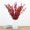 Fiori artificiali Berry Red Berry Fiore Fiore per Capodanno Domestico D'uso domestico Della Decorazione Artificiale FAI DA TE Ramo di albero artificiale Decorazione di Natale