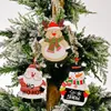 Christmas Tree Decorations Wooden Santa Snowman Reindeer Hanging Ornaments Gift Tags Holiday Party Favors XBJK2110