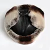 Beralar Kış Kadınlar Doğal Rex Kürk Bombacı Şapka Sıcak Kalın Gerçek Aykol Dinleri Ushanka Şapkalar%100 Gerçek Kapaklar