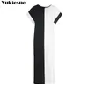 Hit color dress for women es short sleeve loose sexy summer long party maxi bodycon women's es Plus size 210608