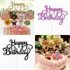 Świąteczny Złoty Silver Glitter Happy Birthday Party Cake Toppers Dekoracja Dla Dzieci Favors Dekoracje Dziecko Dostawy RH2760