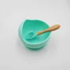 Silicone Baby Complementary Bowl Baby Tableware Shatter Resistant Bowls Spoons Sets Food-Grade Silica Gel Dishes DAW35