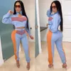 2021 Women Two Piece Set Sports suit Female Tops Shirts Long Pants 2 PCS letter Printed Tracksuit Fashion Clothing