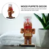 Kerstdecoraties 1pc Hout Thema Notenkraker Beeldje Adorn Puppet Figuur Desktop Decor