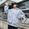 زائد الحجم هوديس النساء المتناثرة الشارع الشهير kawaii المتضخم zip يصل البلوز الملابس الكورية نمط طويل الأكمام قمم 201112