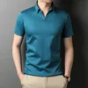 Camisa de algodón Pima de alta calidad para hombre, verano 2021, camiseta ligera de manga corta con cuello para hombre, informal, blanca