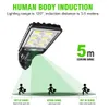 Lampada da parete solare per esterni Lampioni stradali a LED COB con 3 modalità di illuminazione Materiale impermeabile per induzione del corpo umano per giardino terrazzato