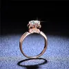 Rose Gold Diamond Test Passado Excelente Cor Cutd Alta Clareza Branco Anel de Moissanite Prata 925 Jóias de Casamento