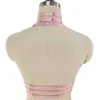 Pink Collar Bow Top Kawaii Open Chest Bondage Cage Pastel Gothic Body Harness Belt wedding Bra