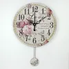 Woondecoratie Grote Wandklokken Stille Wandklok Vintage Home Decor Fashion Big Flowers Wall Horloges Relojes Decoracion Pared 210310