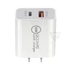 18W 20W Snabbladdare QC 3.0 Typ C USB PD väggladdning EU US-pluggar Snabb laddningsadapter för iPhone 12 Pro Max USB-C Home Power Adapters