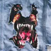 Giacca di jeans da uomo Hip Hop Streetwear Testa di cane Stampa Cowboy Strappato Distressed Jean Jacket Uomo Donna Giacca casual di marca 211009