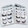 Süper Yumuşak Doğal Yanlış Lashes 12 Stilleri Wispy Faux 3D Vizon Kirpik Kabarık Kalın Çapraz Kıvırmak Sahte Göz Kirpik Paket Kutusu ile Sahte Göz Kirpik Uzatma