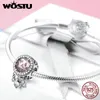 WOSTU Hot Fashion 925 Sterling Silver Radiant Heart Charm Perles Fit Bracelets Pendentif Original Délicat Bijoux Cadeau CQC999 Q0531