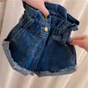 SK INS Kids Girl Jeans Shorts High Waist Pockets Style Summer Children Denim Short Pantalones Cortos Kids Hot Pant