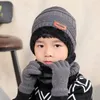 Unisex Kids Knitted Warm Ski Winter Slouchy Outdoor Sports Acrylic Beanie Touch Screen Cap Scarf Hat Glove Sets CCD11419