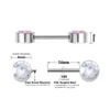 Nipple Piercing Bar Zircon Nipple Ring Crystal Breast Shield Stainless Steel Barbell Stud for Women Sexy Body Jewelry