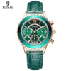 Megir Ruimas Green Leather Strap Strap Orologi Donna Luxury Quartz Watch Lady Relogio Feminino Top Brand Brand Chronograph Orologi da polso 210310