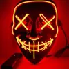 El Tel Maske Kafatası Hayalet Yüz Flaş Parlayan Cadılar Bayramı Cosplay LED Parti Masquerade Maskeleri