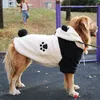 ミディアムラージドッグ服暖かい柔らかい冬の犬の衣装ペット服犬秋と冬のコートジャケットの子犬の服Panda Tiger 211007