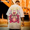 T-shirt da uomo stile cinese fortunato stampato manica corta magliette estate hip hop cotone casual supera i t streetwear 210629