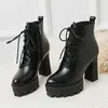 Meotina Outono Ankle Botas Mulheres Natural Genuíno Plataforma de Couro Grosso Botas Curtas Botas Zip Extreme Salto Alto Sapatos Senhora Inverno 210608