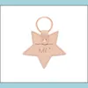 Key Rings Jewelry Fashion Holder Leather Star Shape Chain Wholesale Luxury Drop Delivery 2021 Xb50T