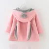 Winter Spring Baby Girls Långärmad Coat Jacket Rabbit Ear Hoodie Casual Outerwear 437 Y2