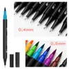 48/60/72/100 Color Watercolor Markers for Drawing Painting Set Professional Water Coloring Brush Pen Set Dual Tip for School 210226