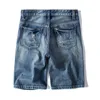 Ripped Denim Shorts Male Plus Size 4XL 5XL 6XL Hole Jeans Destressed Shorts Men Large Big Size Bermuda Straight Fit Breeches Men T200512