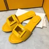 chic cowskin leather yellow hollow out flat heel slide sandal luxury women fashion shoes boutique size 35 to 41 42 tradingbear