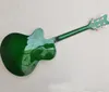 Wyprzedaż zielona półprzestrąglowa gitara elektryczna z Tremolo Bar, Resewood Fretboard, Białe wiązanie, Gold Hardware, można dostosować