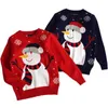 Kerstmiskleding gebreide herfst winter Koreaanse rode sneeuwpop pullover trui baby jongens meisjes kinderkleding 211104